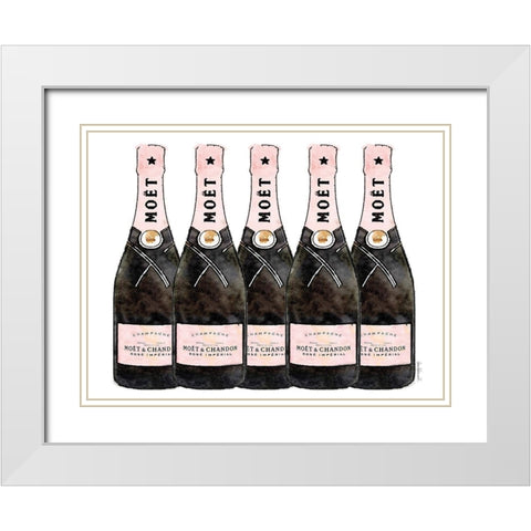 Champange 5 Pink White Modern Wood Framed Art Print with Double Matting by Greenwood, Amanda