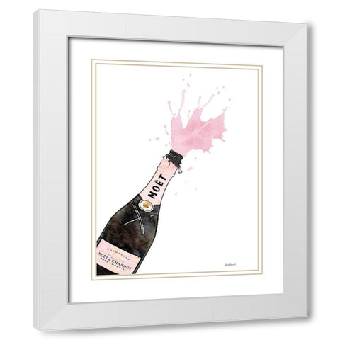 Champange Splash Pink White Modern Wood Framed Art Print with Double Matting by Greenwood, Amanda