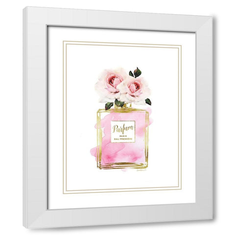 Parfume Pink with Rose White Modern Wood Framed Art Print with Double Matting by Greenwood, Amanda