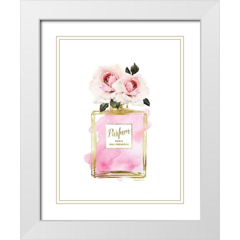 Parfume Pink with Rose White Modern Wood Framed Art Print with Double Matting by Greenwood, Amanda