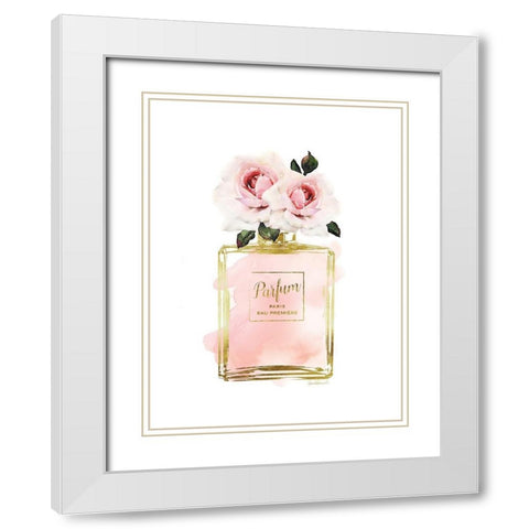 Parfume Peach with Rose White Modern Wood Framed Art Print with Double Matting by Greenwood, Amanda