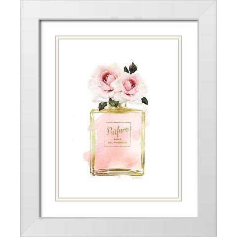 Parfume Peach with Rose White Modern Wood Framed Art Print with Double Matting by Greenwood, Amanda
