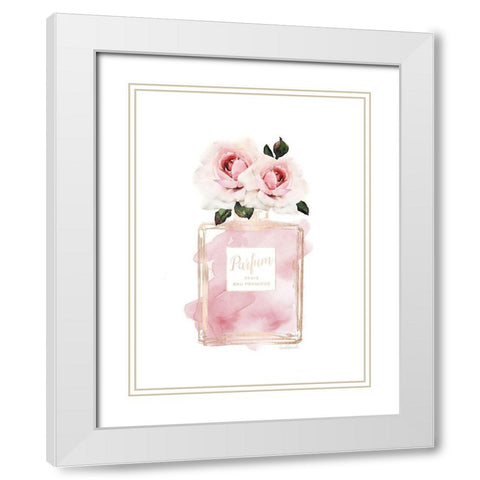 Parfume Chanmpange with Rose White Modern Wood Framed Art Print with Double Matting by Greenwood, Amanda