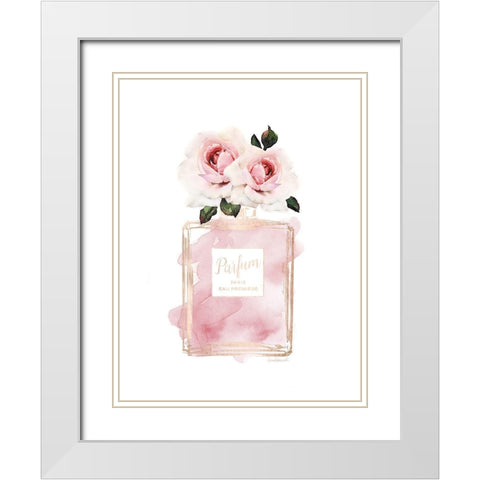 Parfume Chanmpange with Rose White Modern Wood Framed Art Print with Double Matting by Greenwood, Amanda