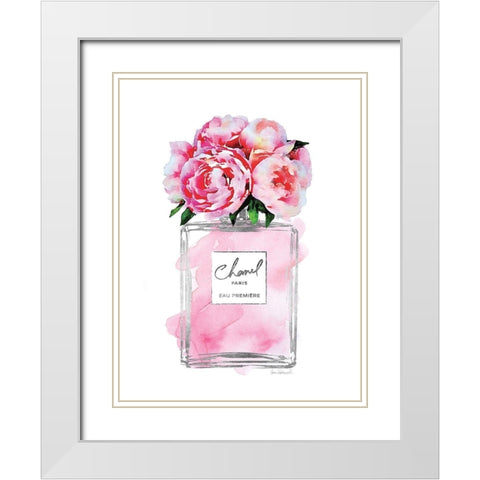 Silver Perfume and Flowers II White Modern Wood Framed Art Print with Double Matting by Greenwood, Amanda