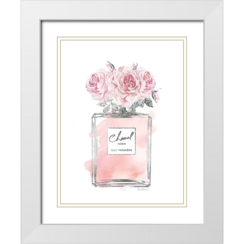 Silver Perfume and Flowers IV White Modern Wood Framed Art Print with Double Matting by Greenwood, Amanda