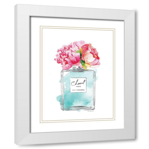 Silver Perfume and Flowers VII White Modern Wood Framed Art Print with Double Matting by Greenwood, Amanda