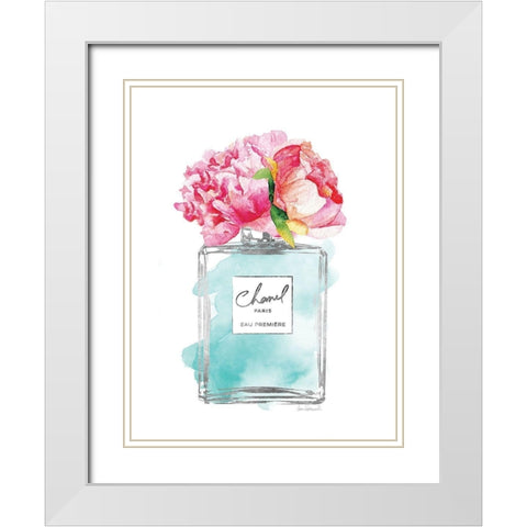 Silver Perfume and Flowers VII White Modern Wood Framed Art Print with Double Matting by Greenwood, Amanda