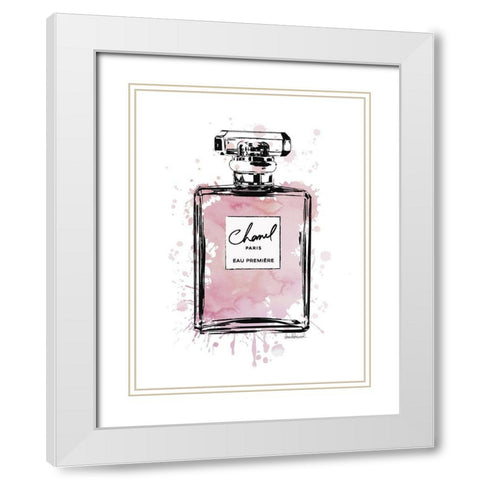 Black Inky Perfume in Pink White Modern Wood Framed Art Print with Double Matting by Greenwood, Amanda