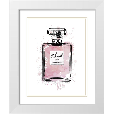 Black Inky Perfume in Pink White Modern Wood Framed Art Print with Double Matting by Greenwood, Amanda