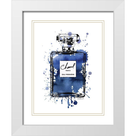 Black Inky Perfume in Navy White Modern Wood Framed Art Print with Double Matting by Greenwood, Amanda