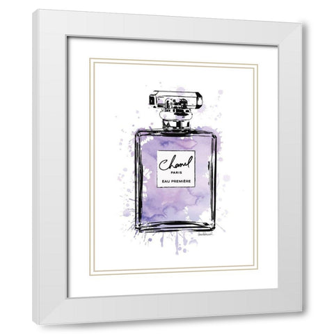 Black Inky Perfume in Purple White Modern Wood Framed Art Print with Double Matting by Greenwood, Amanda