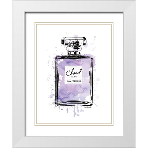 Black Inky Perfume in Purple White Modern Wood Framed Art Print with Double Matting by Greenwood, Amanda