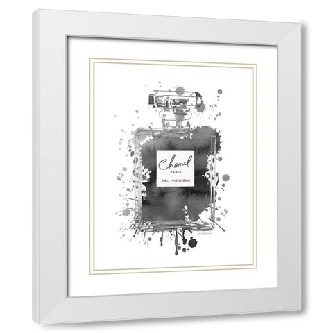 Silver Inky Perfume in Grey White Modern Wood Framed Art Print with Double Matting by Greenwood, Amanda