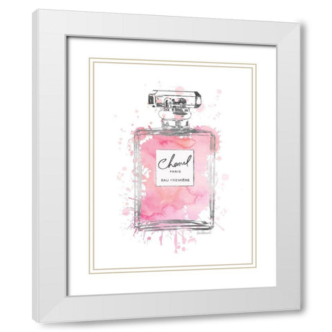 Silver Inky Perfume in Pink White Modern Wood Framed Art Print with Double Matting by Greenwood, Amanda