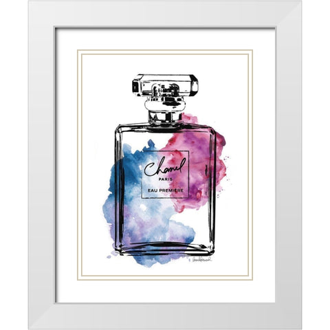 Perfume Bottle Black and Multi White Modern Wood Framed Art Print with Double Matting by Greenwood, Amanda