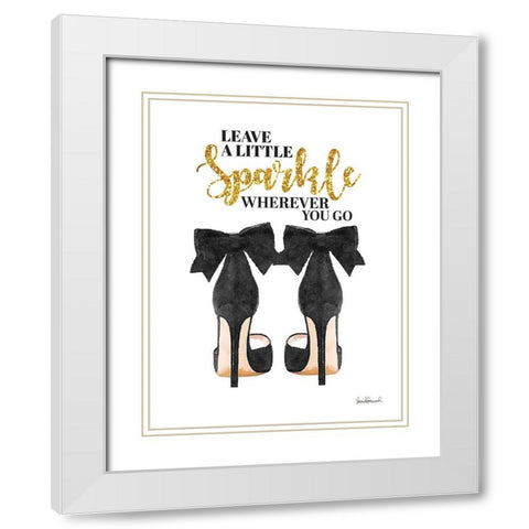 Leave a Little Sparkle White Modern Wood Framed Art Print with Double Matting by Greenwood, Amanda