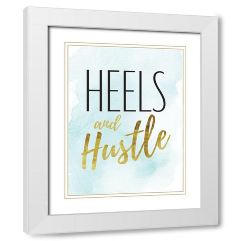 Teal Hustle White Modern Wood Framed Art Print with Double Matting by Greenwood, Amanda