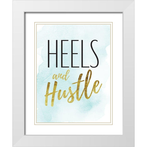 Teal Hustle White Modern Wood Framed Art Print with Double Matting by Greenwood, Amanda