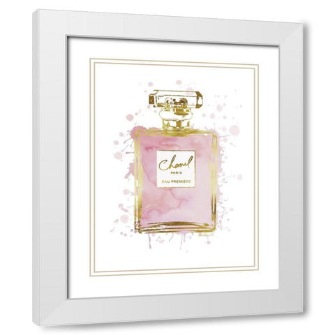 Perfume Bottle Dusty Rose II White Modern Wood Framed Art Print with Double Matting by Greenwood, Amanda
