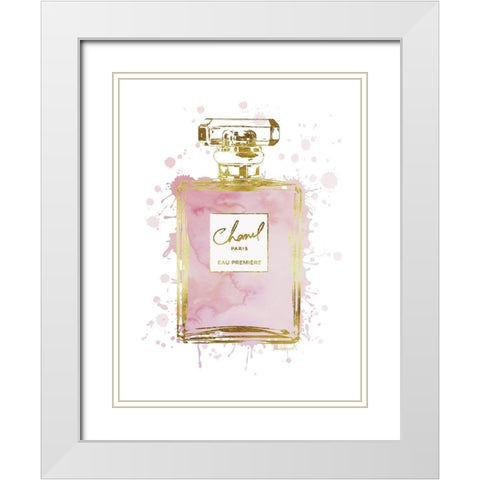 Perfume Bottle Dusty Rose II White Modern Wood Framed Art Print with Double Matting by Greenwood, Amanda