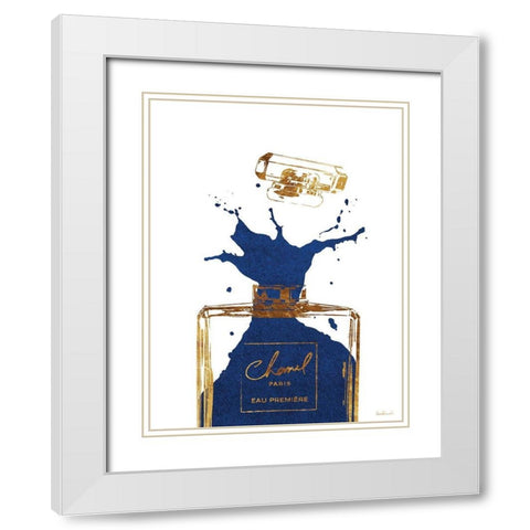 Navy Splash II White Modern Wood Framed Art Print with Double Matting by Greenwood, Amanda