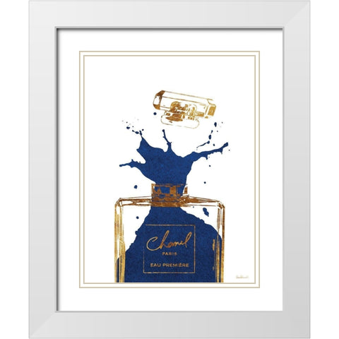 Navy Splash II White Modern Wood Framed Art Print with Double Matting by Greenwood, Amanda