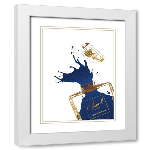 Navy Splash III White Modern Wood Framed Art Print with Double Matting by Greenwood, Amanda