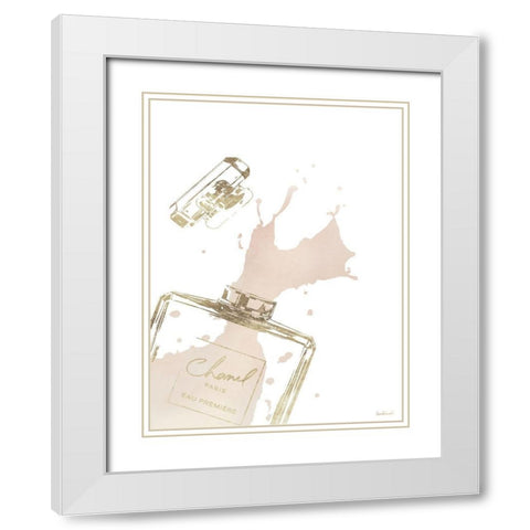 Cream Splash I White Modern Wood Framed Art Print with Double Matting by Greenwood, Amanda
