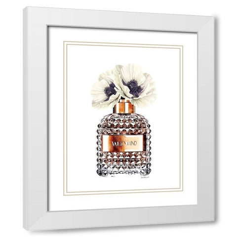 Bronze Perfume with Poppy White Modern Wood Framed Art Print with Double Matting by Greenwood, Amanda