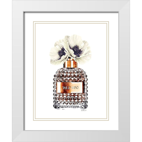 Bronze Perfume with Poppy White Modern Wood Framed Art Print with Double Matting by Greenwood, Amanda