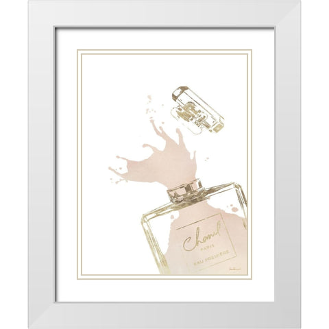 Cream Splash III White Modern Wood Framed Art Print with Double Matting by Greenwood, Amanda