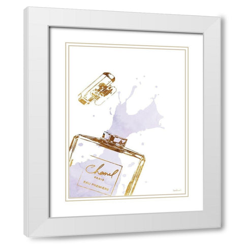 Orchid Splash I White Modern Wood Framed Art Print with Double Matting by Greenwood, Amanda