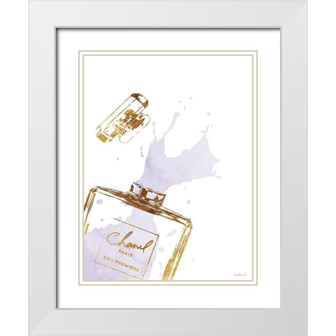 Orchid Splash I White Modern Wood Framed Art Print with Double Matting by Greenwood, Amanda