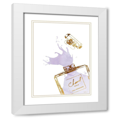 Orchid Splash III White Modern Wood Framed Art Print with Double Matting by Greenwood, Amanda