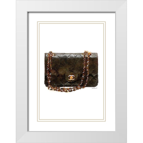 Quilted Bag Black White Modern Wood Framed Art Print with Double Matting by Greenwood, Amanda