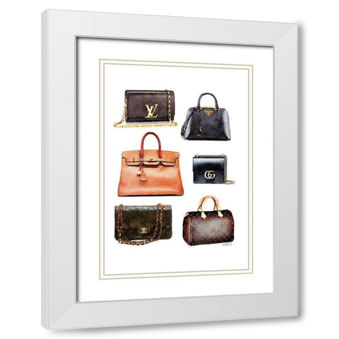 Bag Collection White Modern Wood Framed Art Print with Double Matting by Greenwood, Amanda