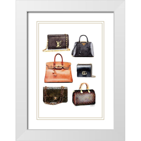 Bag Collection White Modern Wood Framed Art Print with Double Matting by Greenwood, Amanda