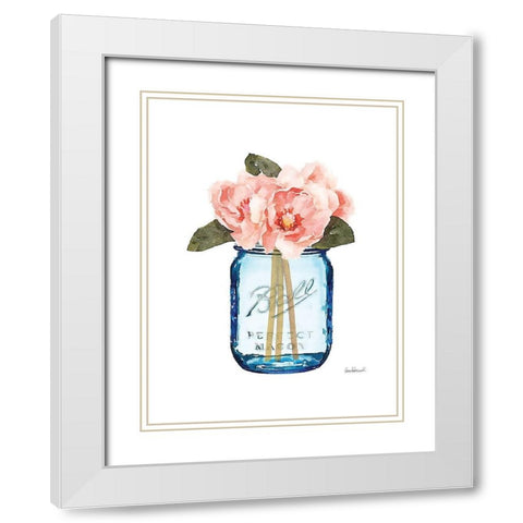 Blue Jar Magnolia White Modern Wood Framed Art Print with Double Matting by Greenwood, Amanda