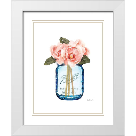 Blue Jar Magnolia White Modern Wood Framed Art Print with Double Matting by Greenwood, Amanda