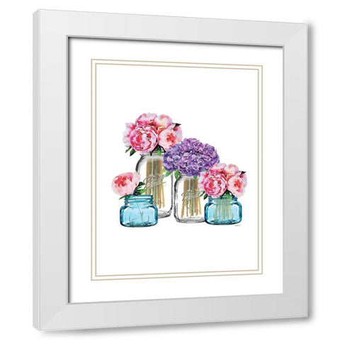 Blue Jar Group White Modern Wood Framed Art Print with Double Matting by Greenwood, Amanda