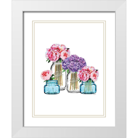 Blue Jar Group White Modern Wood Framed Art Print with Double Matting by Greenwood, Amanda