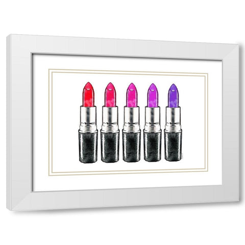 Bright Lipstick White Modern Wood Framed Art Print with Double Matting by Greenwood, Amanda