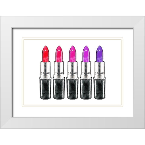 Bright Lipstick White Modern Wood Framed Art Print with Double Matting by Greenwood, Amanda