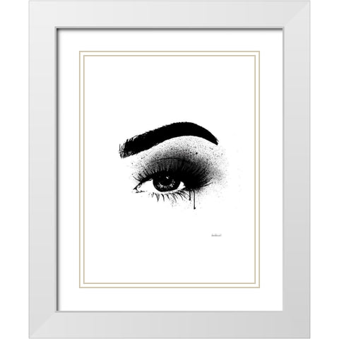Eye Black White Modern Wood Framed Art Print with Double Matting by Greenwood, Amanda