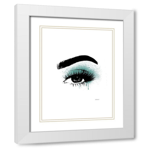 Eye Teal White Modern Wood Framed Art Print with Double Matting by Greenwood, Amanda