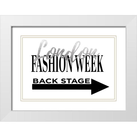 Fashion Week London Silver White Modern Wood Framed Art Print with Double Matting by Greenwood, Amanda