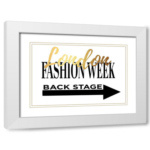 Fashion Week London Gold White Modern Wood Framed Art Print with Double Matting by Greenwood, Amanda