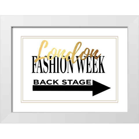 Fashion Week London Gold White Modern Wood Framed Art Print with Double Matting by Greenwood, Amanda