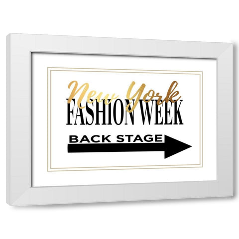Fashion Week New York Gold White Modern Wood Framed Art Print with Double Matting by Greenwood, Amanda